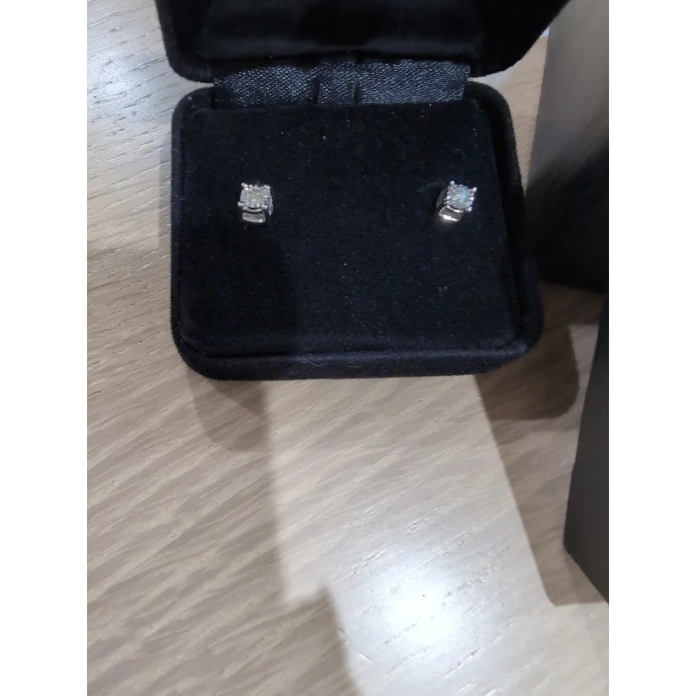 RH Macy's Diamond Solitaire Wedding Studs 1/2cttw Round Stud 14KW White Gold